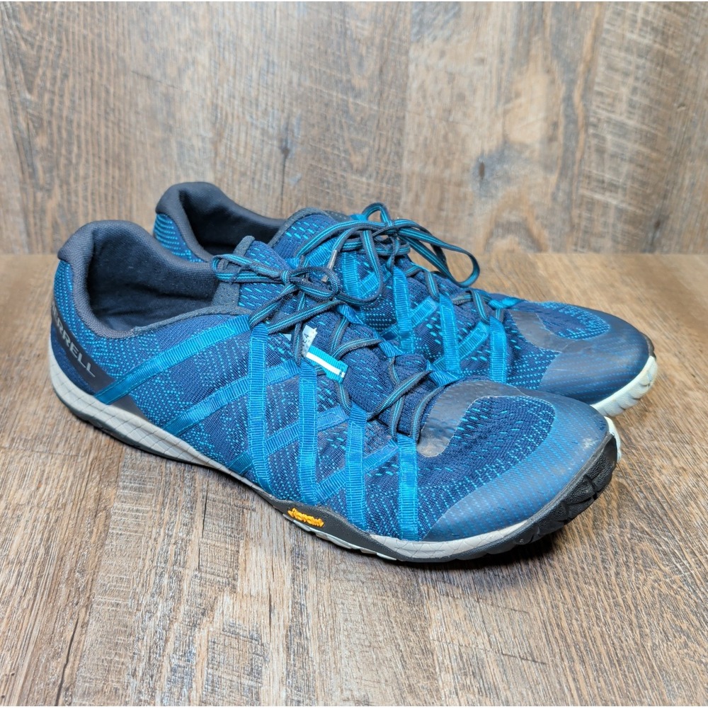 Merrell Trail Glove 4 Mens Size 13 Blue Trail Running Sneakers Barefoot Shoes